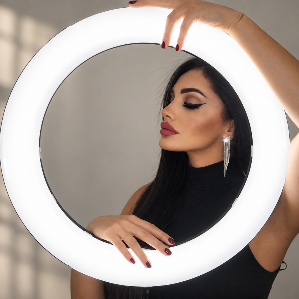 Ritratto di Vera con una luce ad anello